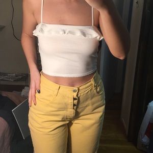 Forever 21 ruffle ribbed crop top